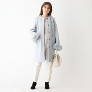 ◇ファー取り外し2WAYカットメルトンロングコート【WEB限定 ◇ファー取り外し2WAYカットメルトンロングコート【WEB限定