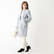 ◇ファー取り外し2WAYカットメルトンロングコート【WEB限定 ◇ファー取り外し2WAYカットメルトンロングコート【WEB限定