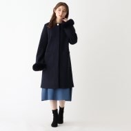 ◇ファー取り外し2WAYカットメルトンロングコート【WEB限定 ◇ファー取り外し2WAYカットメルトンロングコート【WEB限定