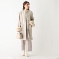 ◇ファー取り外し2WAYカットメルトンロングコート【WEB限定 ◇ファー取り外し2WAYカットメルトンロングコート【WEB限定