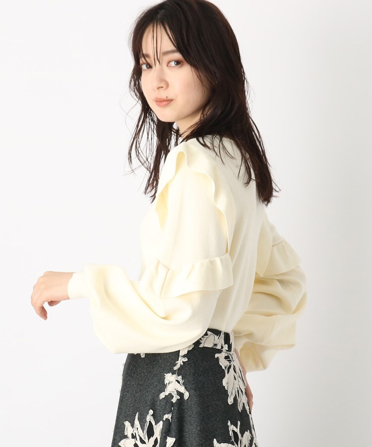 MOMO COLLECTION】フリルスリーブ2wayドッキングスウェット
