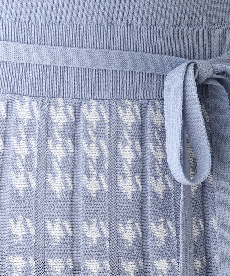 ◇千鳥チェックジャカード プリーツニットワンピース【WEB限定 ◇千鳥チェックジャカード プリーツニットワンピース【WEB限定
