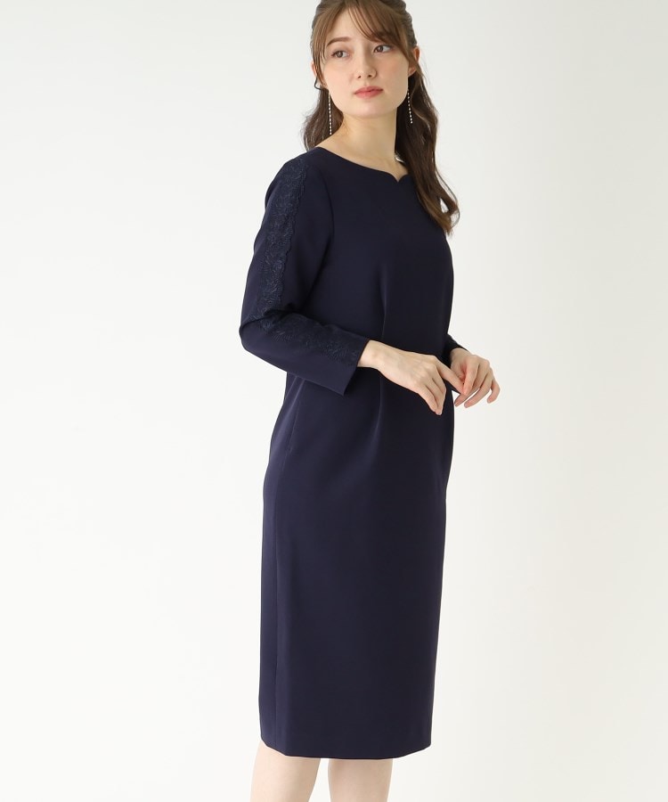 インデックス(index)の◆スリーブレース ドッキングワンピース【DRESS】 ネイビー(093)