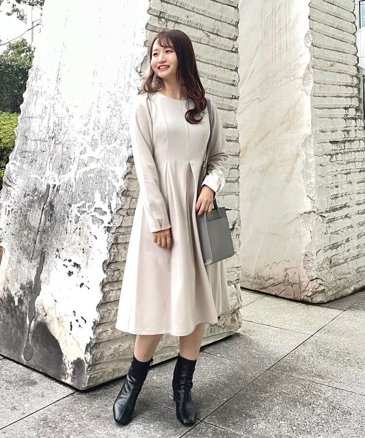 カットジョーゼットフレアワンピース【WEB限定サイズ】(ミドル