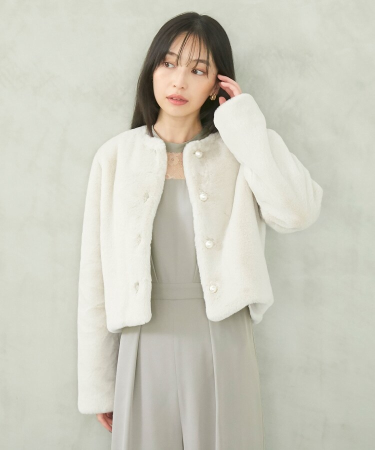 新品♡パールノーカラージャケット