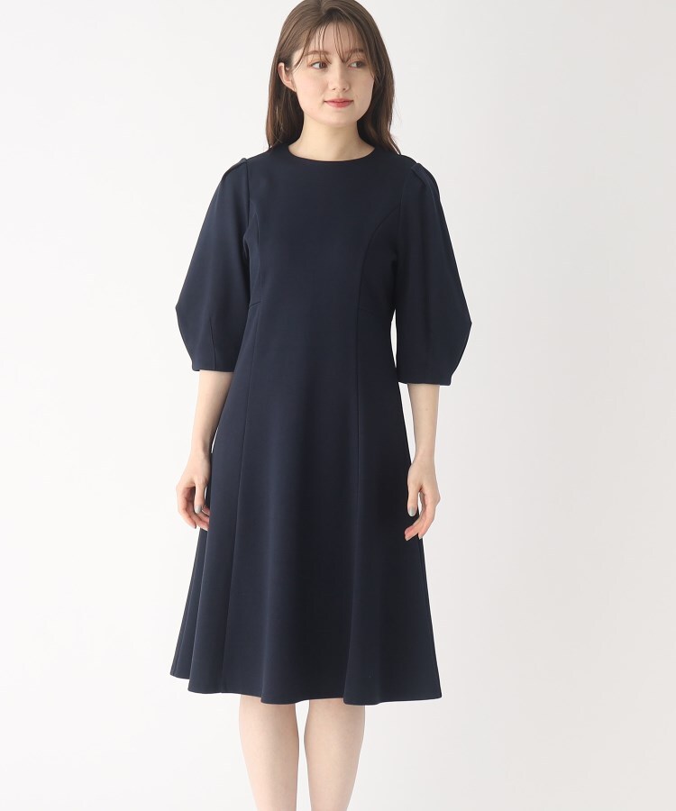 インデックス(index)の【DRESS】ダブルフェイス フィット＆フレアワンピース23