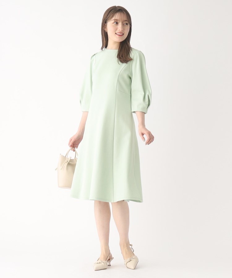 インデックス(index)の【DRESS】ダブルフェイス フィット＆フレアワンピース10