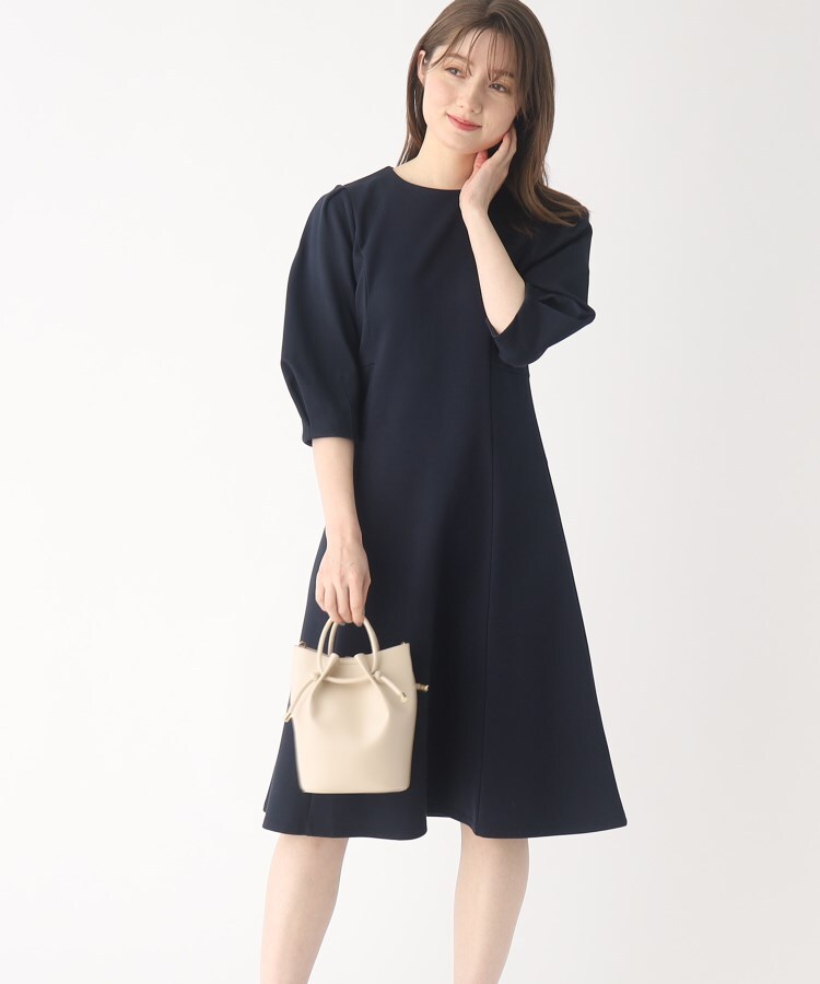 インデックス(index)の【DRESS】ダブルフェイス フィット＆フレアワンピース14