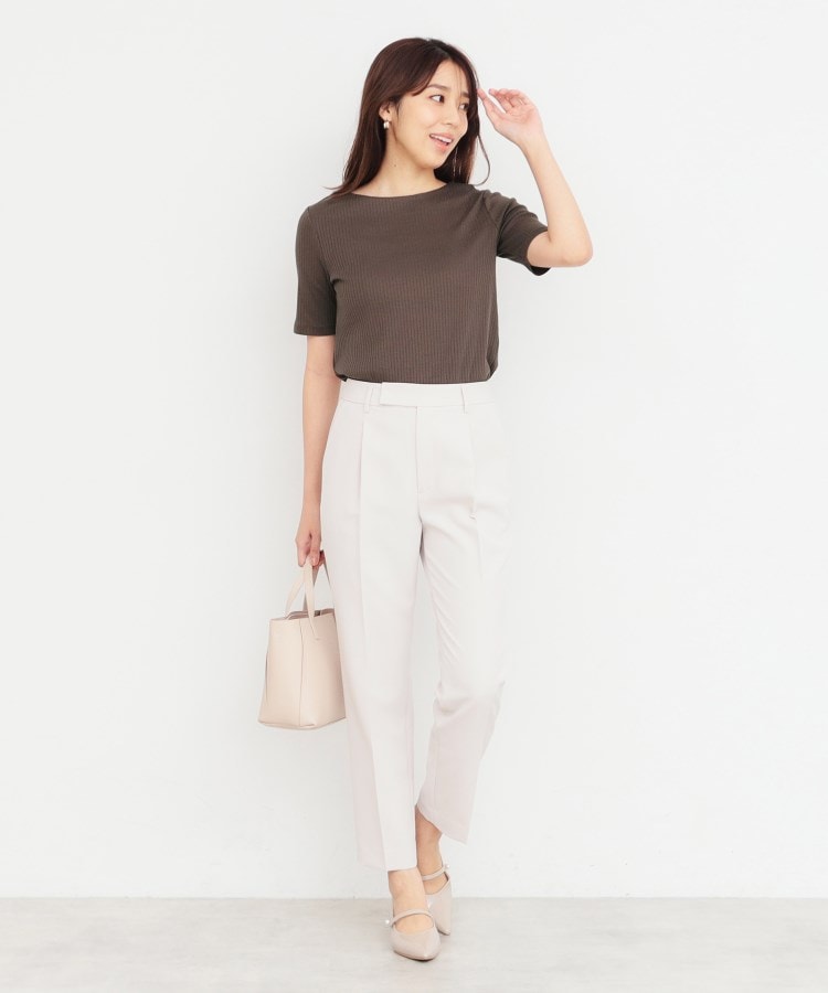 インデックス(index)の《5color/S-LLsize》ワイドリブボートネックトップス【洗濯機洗い可/接触冷感】11