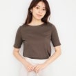 インデックス(index)の《5color/S-LLsize》ワイドリブボートネックトップス【洗濯機洗い可/接触冷感】 ブラウン(044)