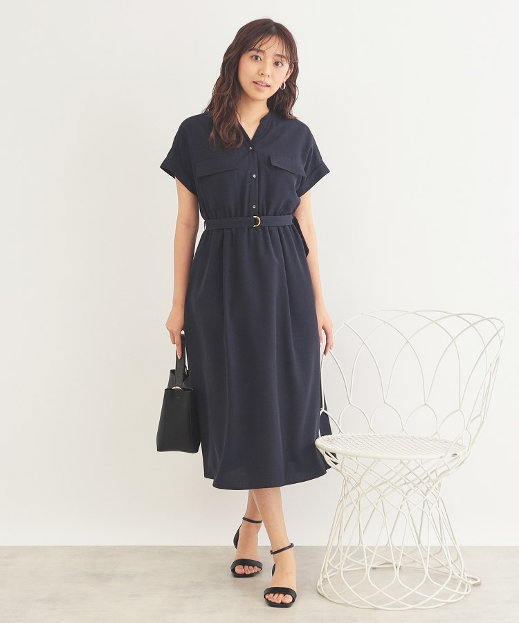 6color/S-LLsize》ダブルポケットシャツワンピース【吸水速乾/防 6color/S-LLsize》ダブルポケットシャツワンピース【吸水速乾/防