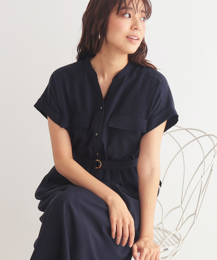 6color/S-LLsize》ダブルポケットシャツワンピース【吸水速乾/防 6color/S-LLsize》ダブルポケットシャツワンピース【吸水速乾/防