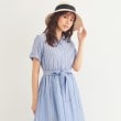 インデックス(index)のシアーストライプシャツワンピース【洗濯機洗い可】 ブルー(392)