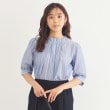 インデックス(index)のシアーストライプリボン2wayブラウス【洗濯機洗い可】 ブルー(392)