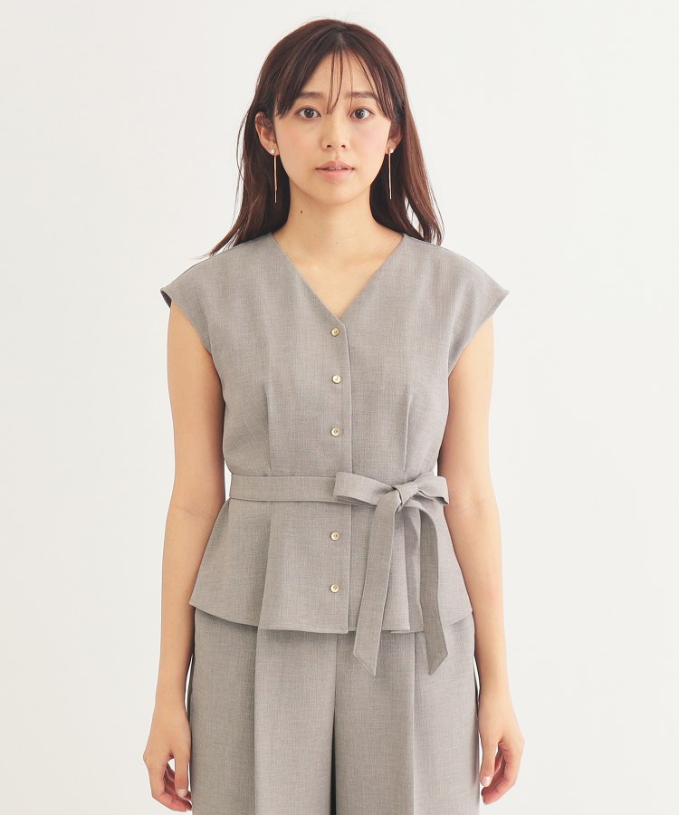 インデックス(index)の《美人百花掲載》リネンタッチ フレンチリボンブラウス/セットアップ対応【洗濯機洗い可/イージーアイロン/吸水速乾/防シワ】19