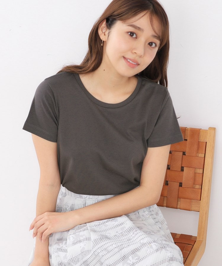 インデックス(index)の≪8color/S-LLsize≫透け感軽減バックシャンTシャツ【UVケア/接触冷感/洗濯機洗い可】 チャコールグレー(814)