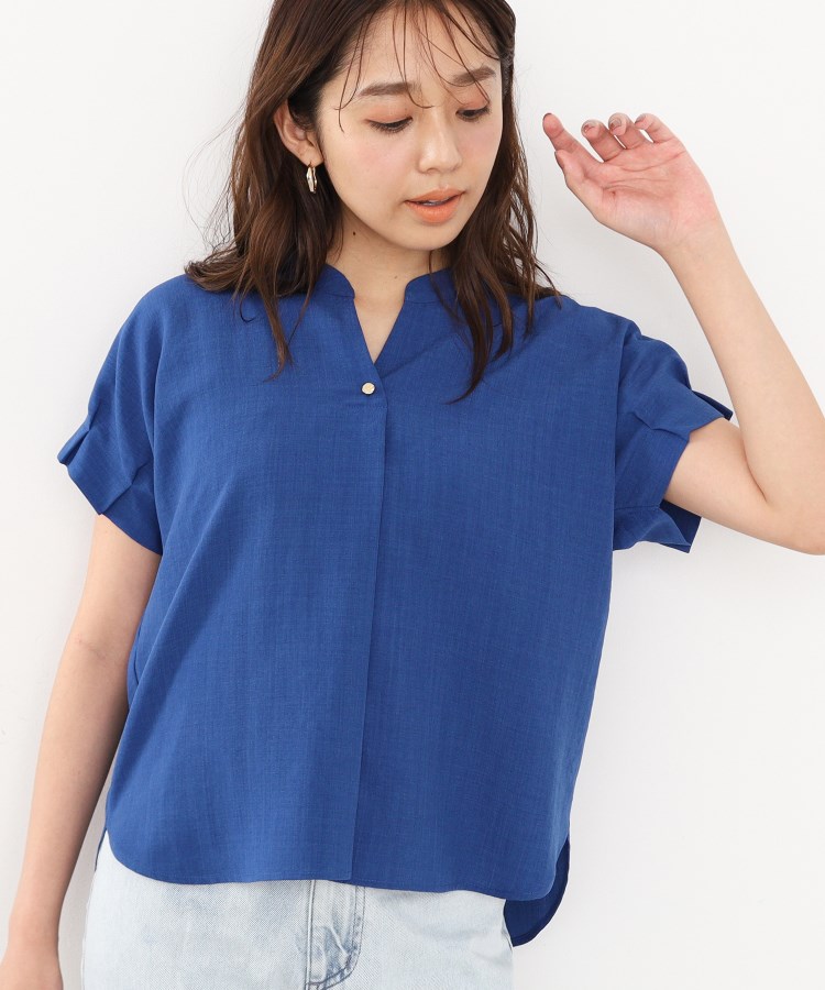 7color/S-LLsize》バックシャンスキッパーブラウス【洗濯機洗い