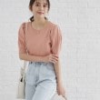 インデックス(index)の《S-LLsize/6color》ドライタッチ プリーツスリーブニット【洗濯機洗い可/抗ピル/接触冷感】 オレンジ(065)