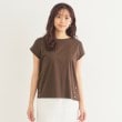 インデックス(index)の《5color》サイドボタン付き フレンチスリーブトップス【接触冷感/洗濯機洗い可】 ブラウン(044)