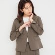 インデックス(index)のダブルクロスノーカラージャケット/セットアップ対応【洗濯機洗い可/ストレッチ/防シワ/イージーアイロン】 トープ(054)