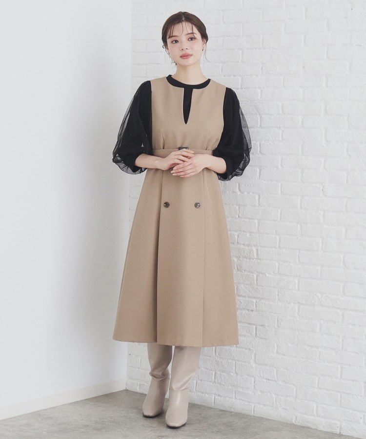 andGIRL掲載》トレンチコート風ジャンパスカート【洗濯機洗い可 andGIRL掲載》トレンチコート風ジャンパスカート【洗濯機洗い可