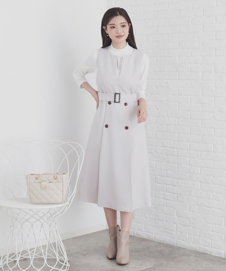 andGIRL掲載》トレンチコート風ジャンパスカート【洗濯機洗い可 andGIRL掲載》トレンチコート風ジャンパスカート【洗濯機洗い可