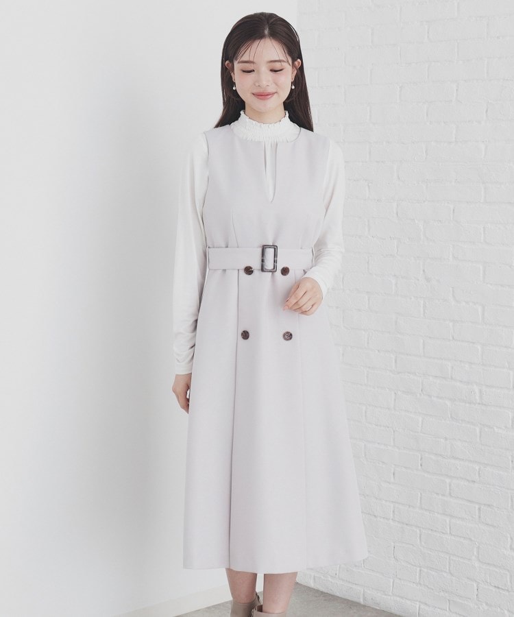 andGIRL掲載》トレンチコート風ジャンパスカート【洗濯機洗い可 andGIRL掲載》トレンチコート風ジャンパスカート【洗濯機洗い可