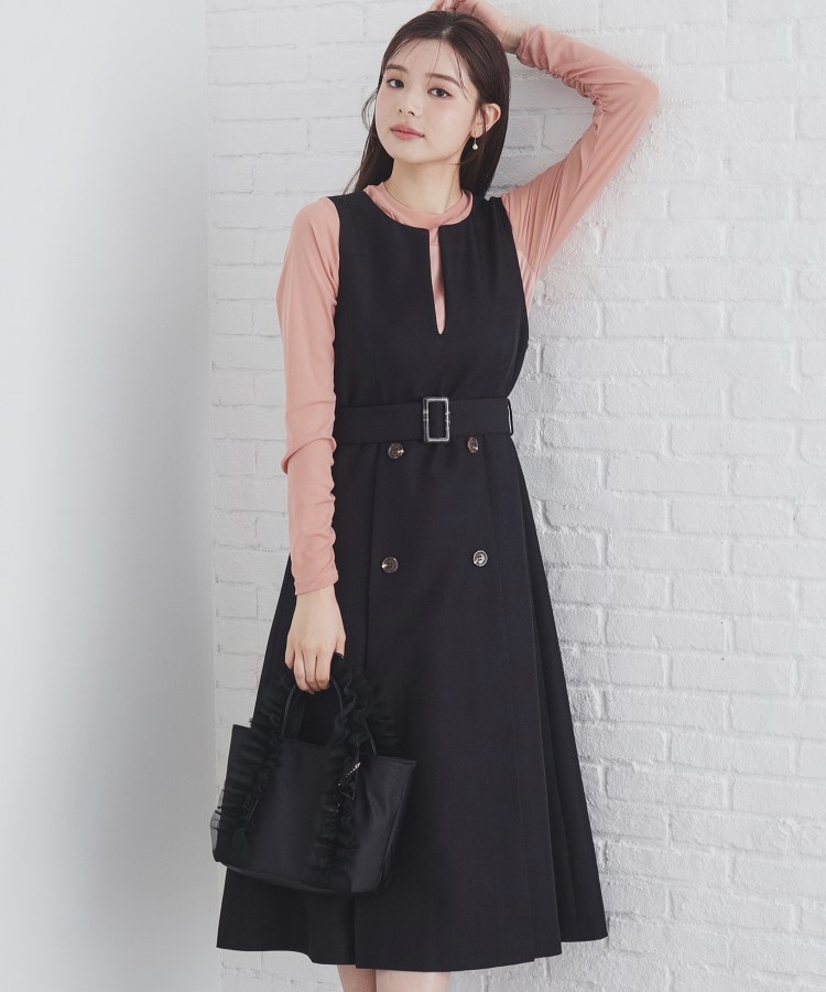 andGIRL掲載》トレンチコート風ジャンパスカート【洗濯機洗い可 andGIRL掲載》トレンチコート風ジャンパスカート【洗濯機洗い可
