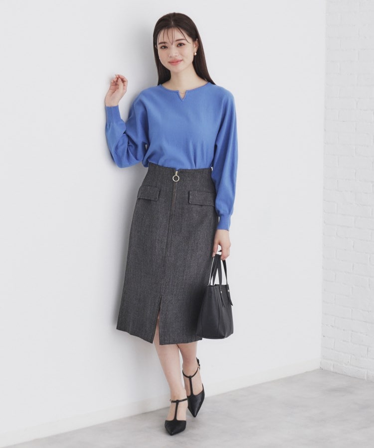 インデックス(index)の《5color/XS-LL》キーネックビジュードルマンニット【洗濯機洗い可】10