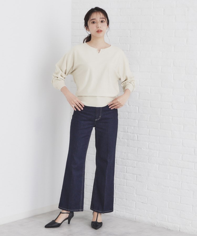 インデックス(index)の《5color/XS-LL》キーネックビジュードルマンニット【洗濯機洗い可】15