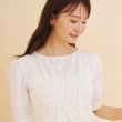 インデックス(index)のシボジャカード シャーリングペプラムトップス【洗濯機可】 オフホワイト(003)