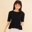 インデックス(index)のシボジャカード シャーリングペプラムトップス【洗濯機可】 ブラック(019)
