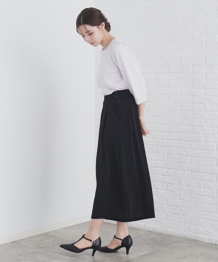 5color/S-LLsiza》カットジャカードパフスリーブトップス【洗濯 5color/S-LLsiza》カットジャカードパフスリーブトップス【洗濯