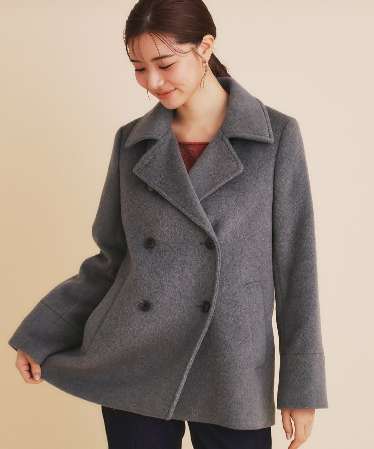 5color/S-Lsize》ウール混 ステンカラーピーコート(Pコート 5color/S-Lsize》ウール混 ステンカラーピーコート(Pコート