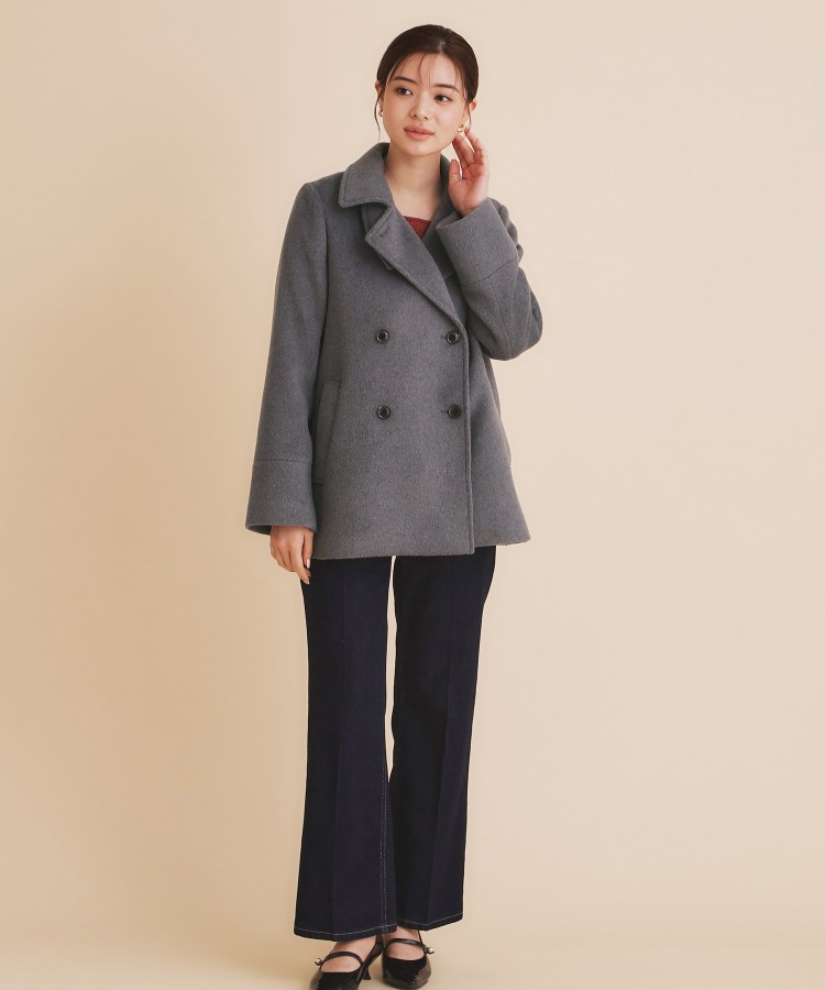 5color/S-Lsize》ウール混 ステンカラーピーコート(Pコート 5color/S-Lsize》ウール混 ステンカラーピーコート(Pコート