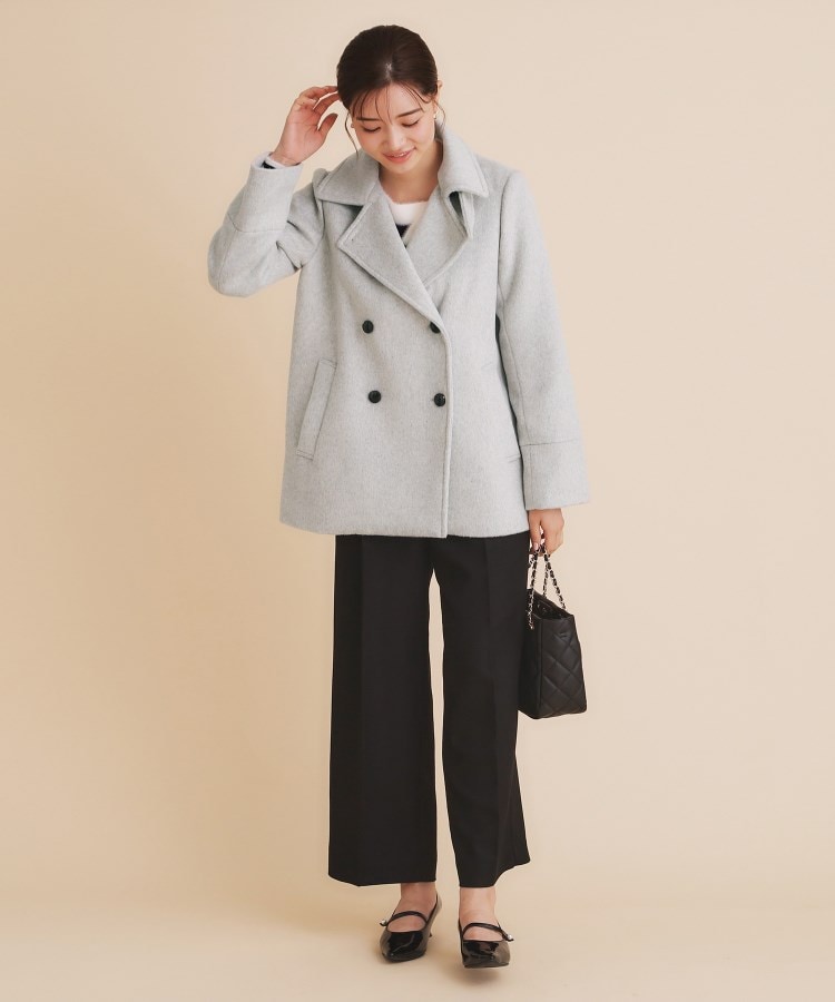 5color/S-Lsize》ウール混 ステンカラーピーコート(Pコート 5color/S-Lsize》ウール混 ステンカラーピーコート(Pコート