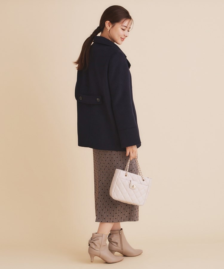 5color/S-Lsize》ウール混 ステンカラーピーコート（Pコート