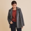 インデックス(index)の《5color/S-Lsize》ウール混 ステンカラーピーコート チャコールグレー(014)
