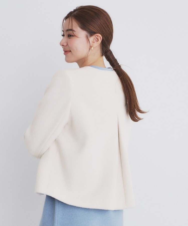 5color/XS-LLsize》ウール混ノーカラーショートコート(ノー 5color/XS-LLsize》ウール混ノーカラーショートコート(ノー