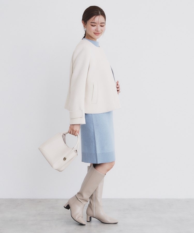 5color/XS-LLsize》ウール混ノーカラーショートコート(ノー 5color/XS-LLsize》ウール混ノーカラーショートコート(ノー