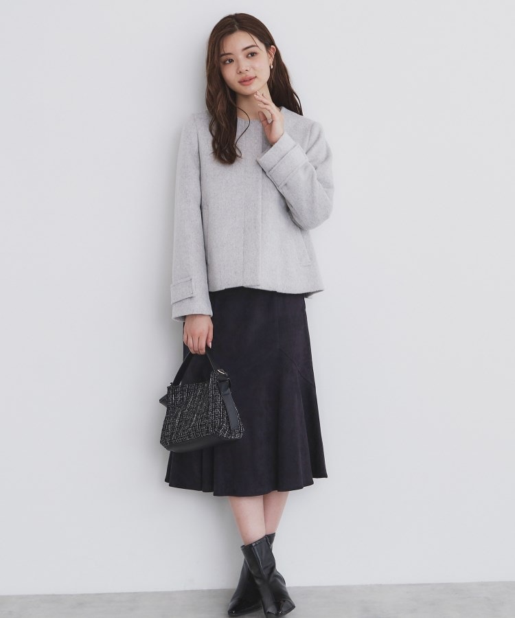 5color/XS-LLsize》ウール混ノーカラーショートコート(ノー 5color/XS-LLsize》ウール混ノーカラーショートコート(ノー