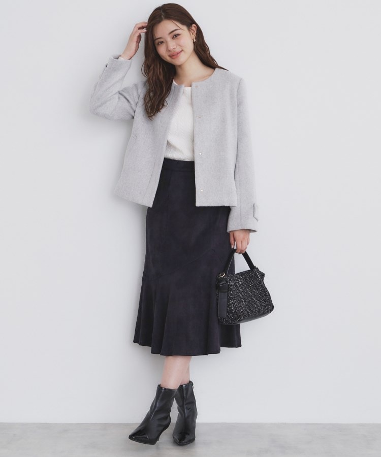 5color/XS-LLsize》ウール混ノーカラーショートコート(ノー 5color/XS-LLsize》ウール混ノーカラーショートコート(ノー