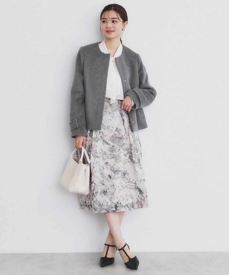 5color/XS-LLsize》ウール混ノーカラーショートコート(ノー 5color/XS-LLsize》ウール混ノーカラーショートコート(ノー
