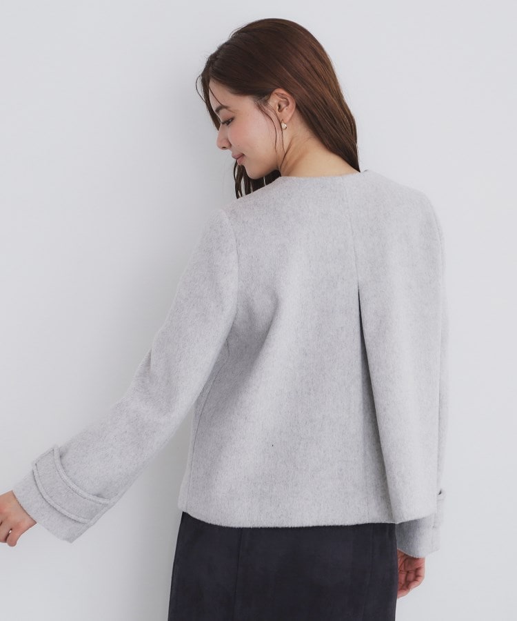 5color/XS-LLsize》ウール混ノーカラーショートコート(ノー 5color/XS-LLsize》ウール混ノーカラーショートコート(ノー