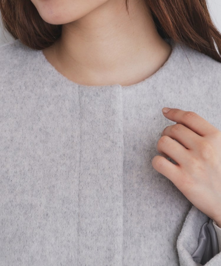 5color/XS-LLsize》ウール混ノーカラーショートコート(ノー 5color/XS-LLsize》ウール混ノーカラーショートコート(ノー