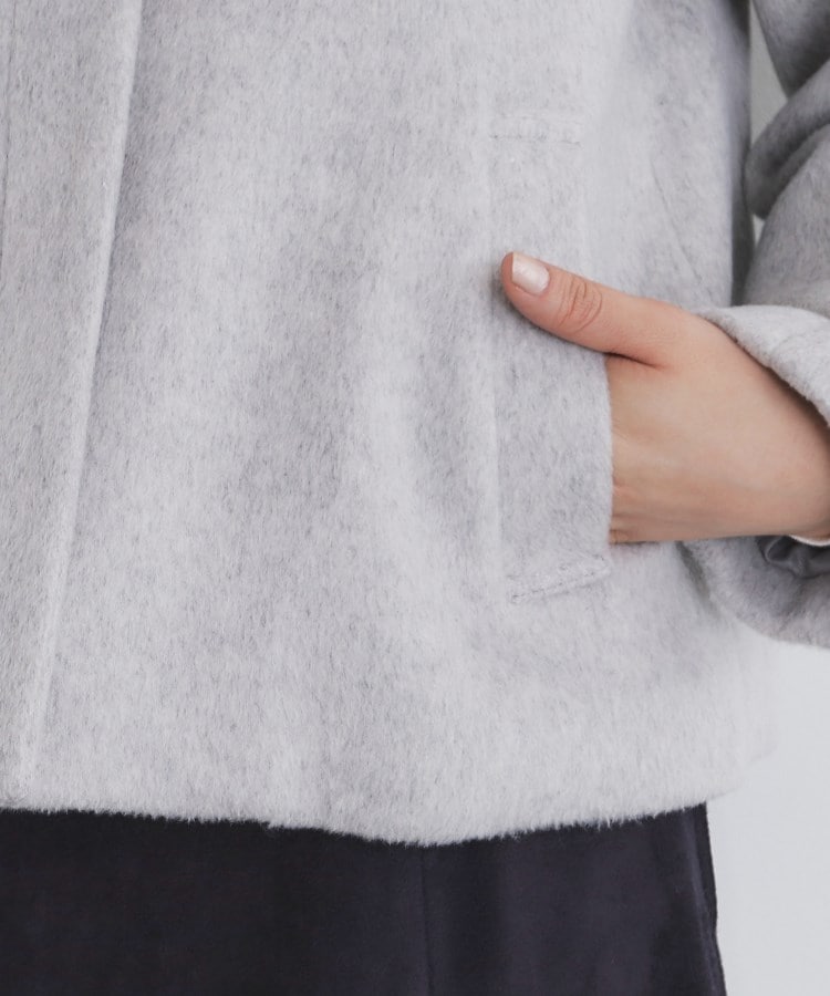 5color/XS-LLsize》ウール混ノーカラーショートコート(ノー 5color/XS-LLsize》ウール混ノーカラーショートコート(ノー