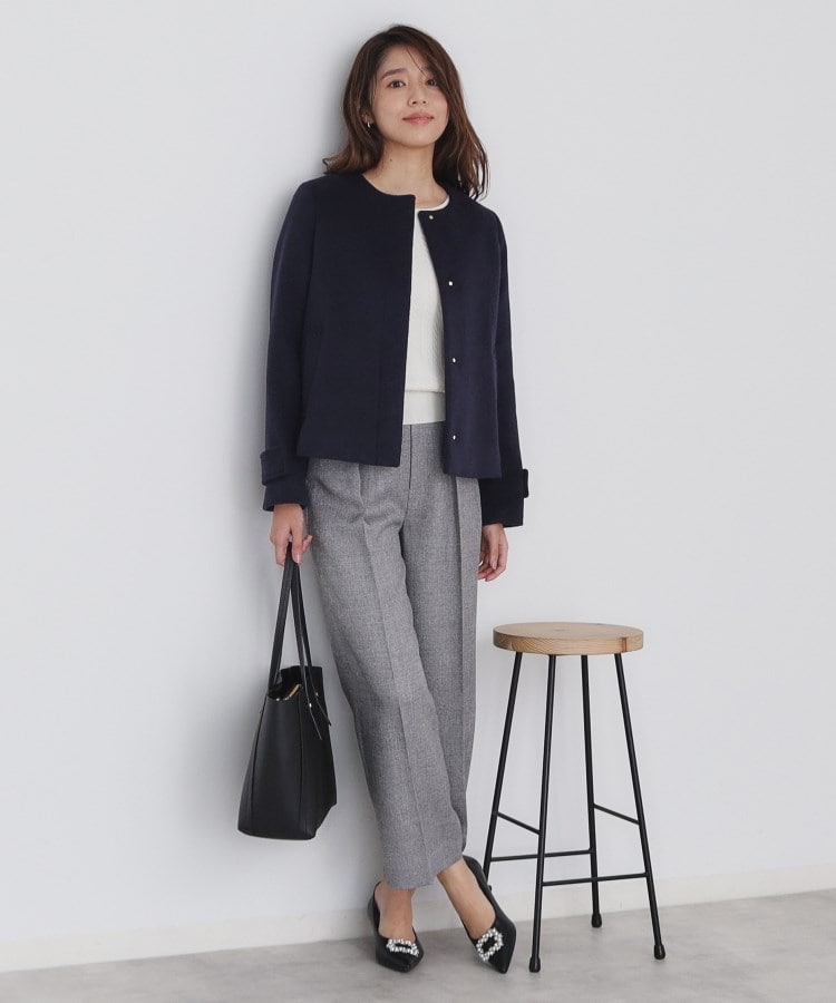 5color/XS-LLsize》ウール混ノーカラーショートコート(ノー 5color/XS-LLsize》ウール混ノーカラーショートコート(ノー