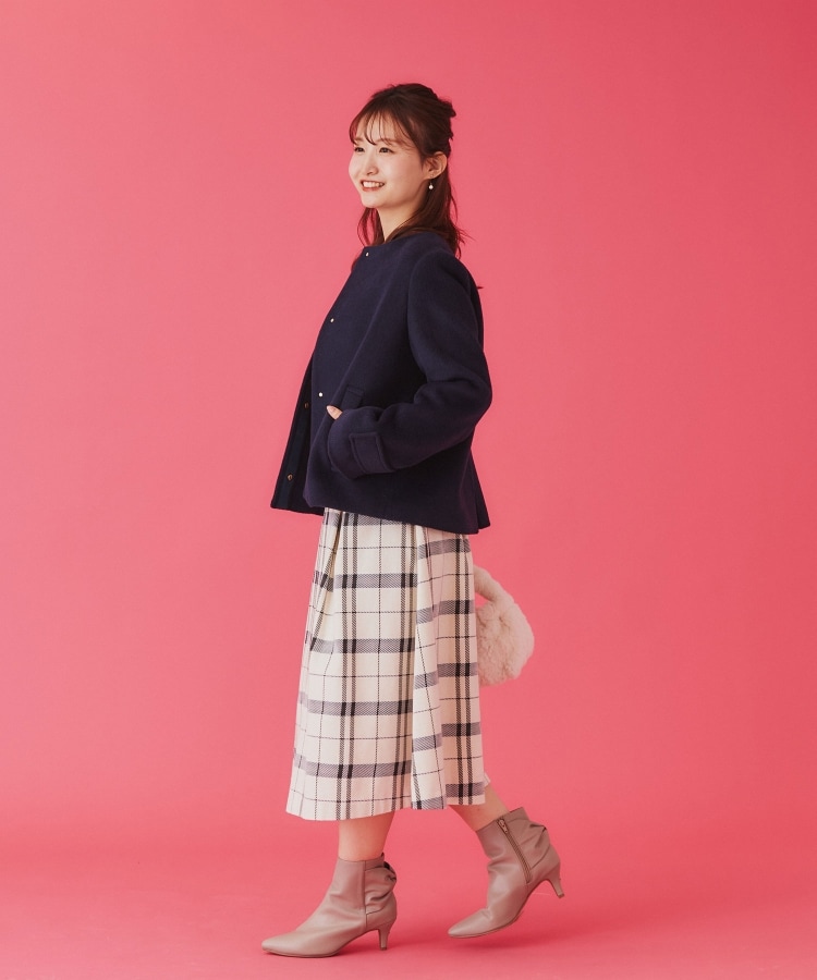 5color/XS-LLsize》ウール混ノーカラーショートコート(ノー 5color/XS-LLsize》ウール混ノーカラーショートコート(ノー