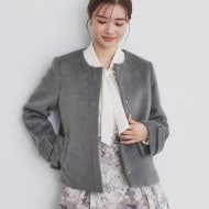 5color/XS-LLsize》ウール混ノーカラーショートコート(ノー 5color/XS-LLsize》ウール混ノーカラーショートコート(ノー