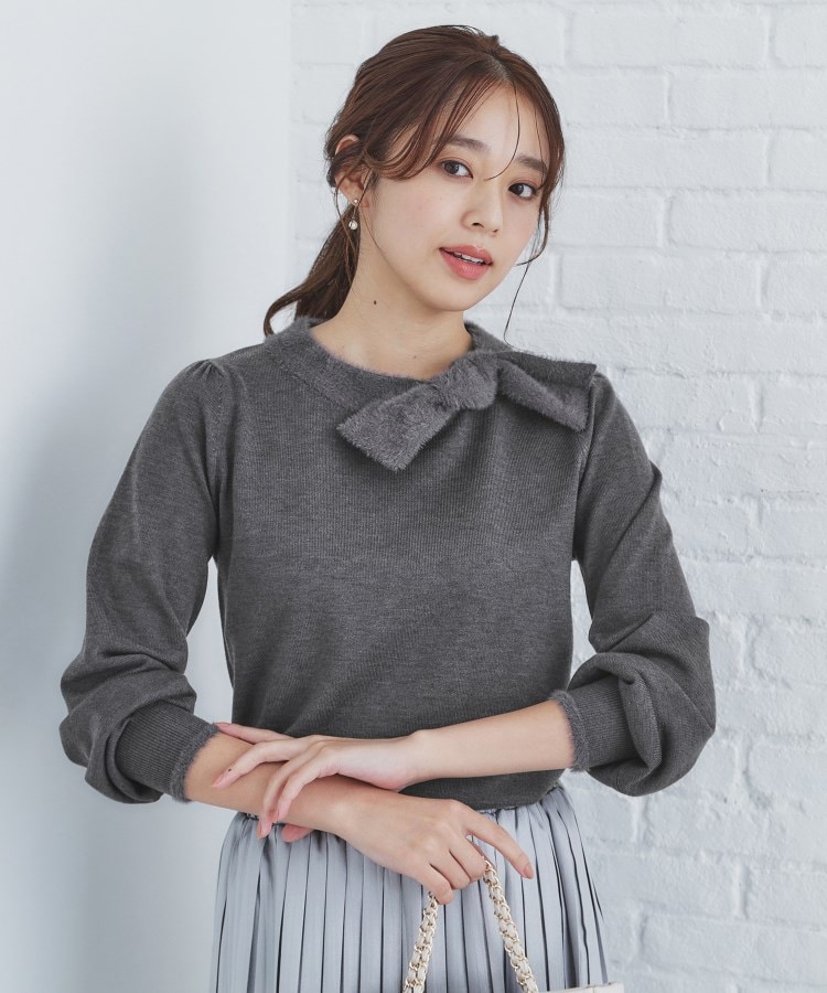 6color/XS-LLsize》リボン取り外し2WAY フェザーリボンニット 6color/XS-LLsize》リボン取り外し2WAY フェザーリボンニット